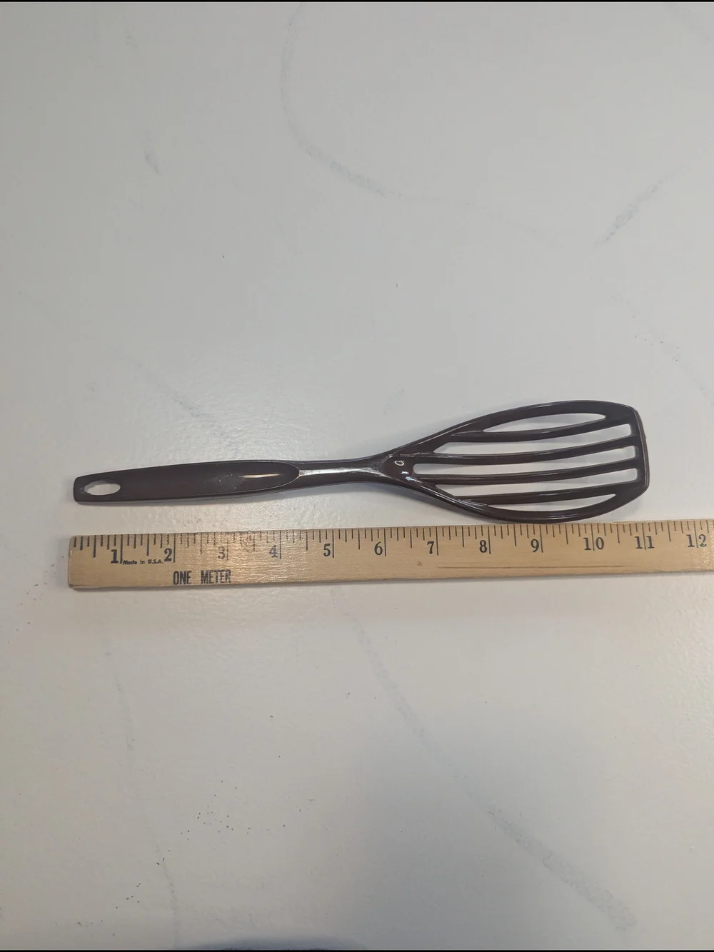 Vintage Foley Brown Nylon Slotted Mixing Spoon Whisk 11